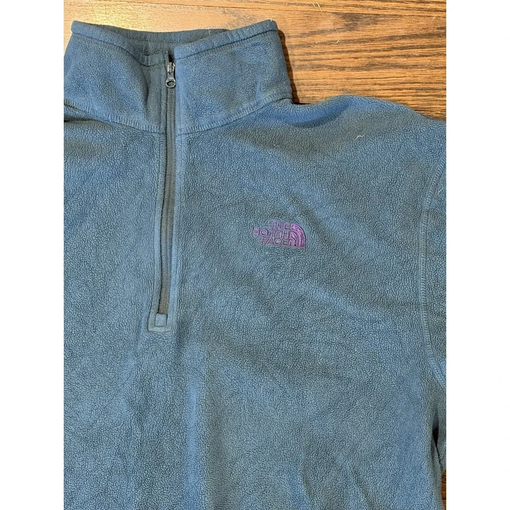 The North Face Fleece Pullover Mens Green‎ XL 1/4 Zip Long Sleeves Hiking Base